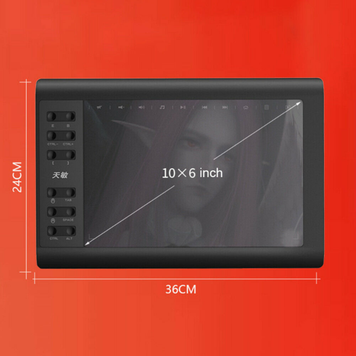 Duży Tablet Graficzny Z Ekranem 10x6 Cali Do Rysowania Z Wysoką Czułością 2