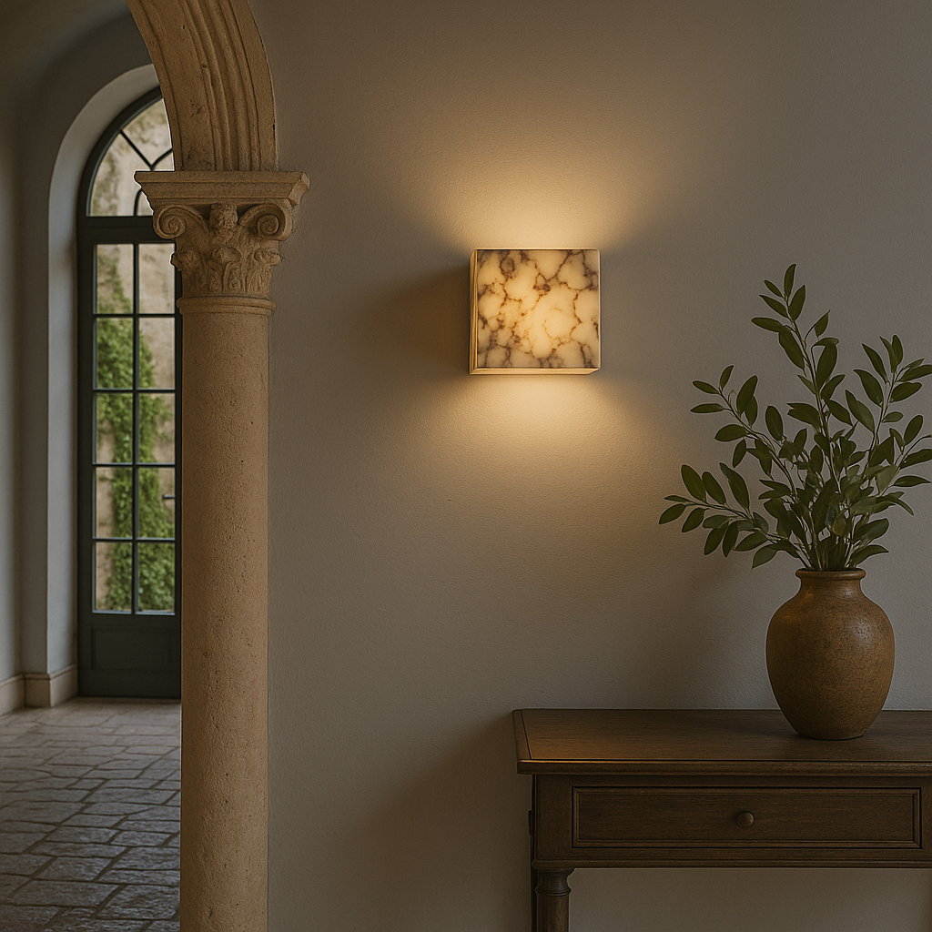 Lampa Ścienna Marble Cube - Nowoczesny Kinkiet Ścienny z Marmuru LED 1