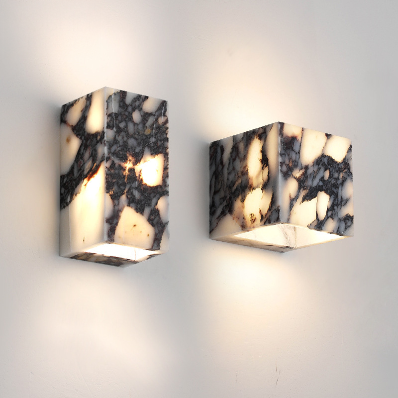 Lampa Ścienna Marble Cube - Nowoczesny Kinkiet Ścienny z Marmuru LED 7