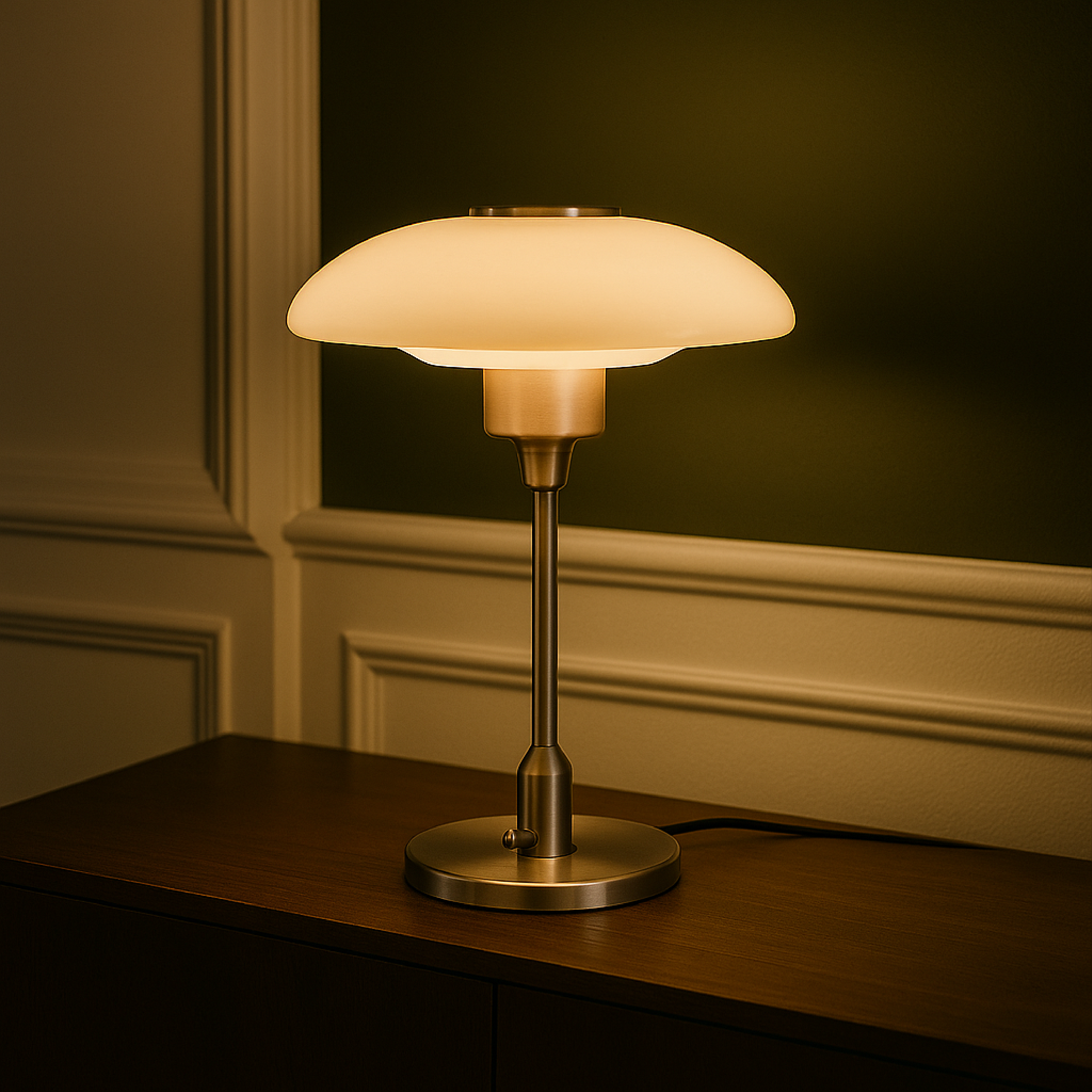 Lampa Stołowa Szklana - Nowoczesna Lampa Stołowa Czarna do Salonu 30 cm 1