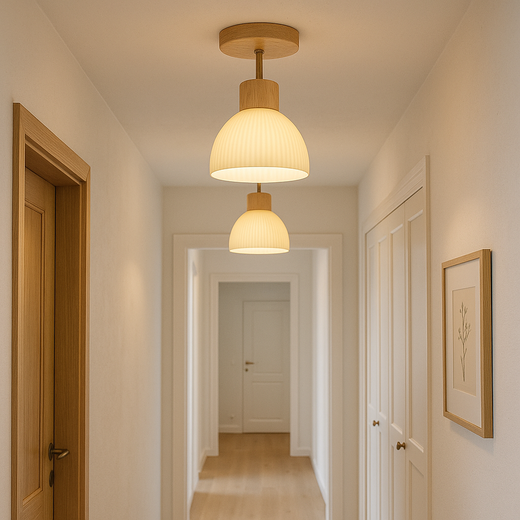Lampa Sufitowa Ailse - Nowoczesna Lampa LED z Drewna i Żelaza do Salonu i Kuchni 2