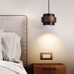 Lampa Wisząca z Czarnego Trawertynu - Nowoczesna Lampa do Salonu Nad Stół 2