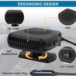 Przenośny Grzejnik Samochodowy 12V z Obrotową Podstawą 360° i Wentylatorem 5