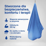 Schemat zastosowań i nośności niebieskiego hamaka kokon.