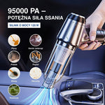 Schemat pokazujący, co można odkurzyć w samochodzie.