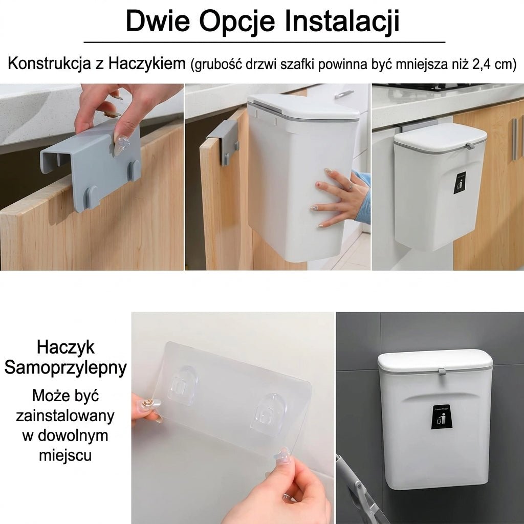 Kosz na Bioodpady 9L z Bezzapachowym Systemem Uszczelniania – Montaż na Szafce lub Pod Zlewem 4