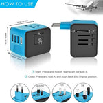 Adapter Podróżny Wieloportowy z Wymiennymi Wtyczkami i 4 Portami USB do Ładowania 3