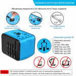 Adapter Podróżny Wieloportowy z Wymiennymi Wtyczkami i 4 Portami USB do Ładowania