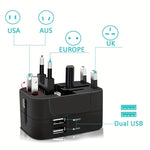 Adapter Podróżny z Dwoma Portami USB – Uniwersalne Zasilanie 110V/220V 2