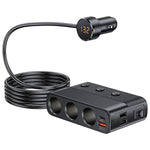 Adapter do Zapalniczki Samochodowej 7 w 1 – 3 Gniazda i 4 Porty USB do Pojazdów 12V i 24V 0