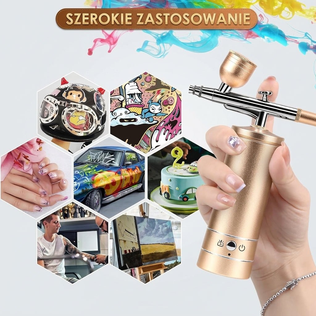 Aerograf Bezprzewodowy z Regulacją Ciśnienia – Idealny do Malowania i Zdobień 8