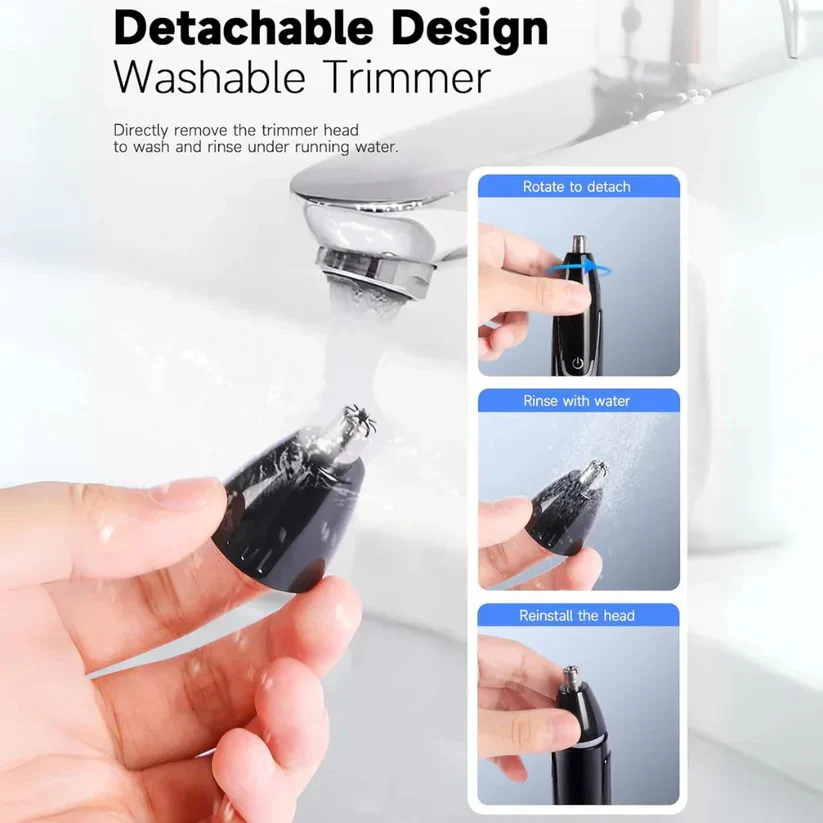 Akumulatorowy Trymer Do Włosów W Nosie I Uszach Z Podwójnymi Ostrzami USB 6