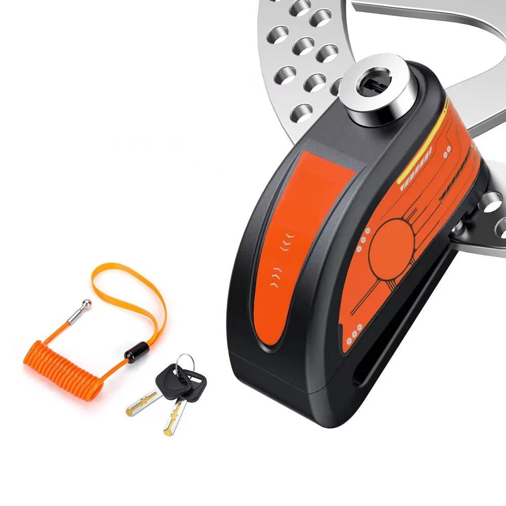 Alarm Blokady Tarczy Motocyklowej z Syreną 120 dB – Wodoodporna Obudowa IP67, Kompatybilny z Tarczami do 6 cm 0