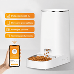 Automatyczny Karmnik Dla Kota z Aplikacją – Duża Pojemność 4 L, Monitorowanie przez WiFi