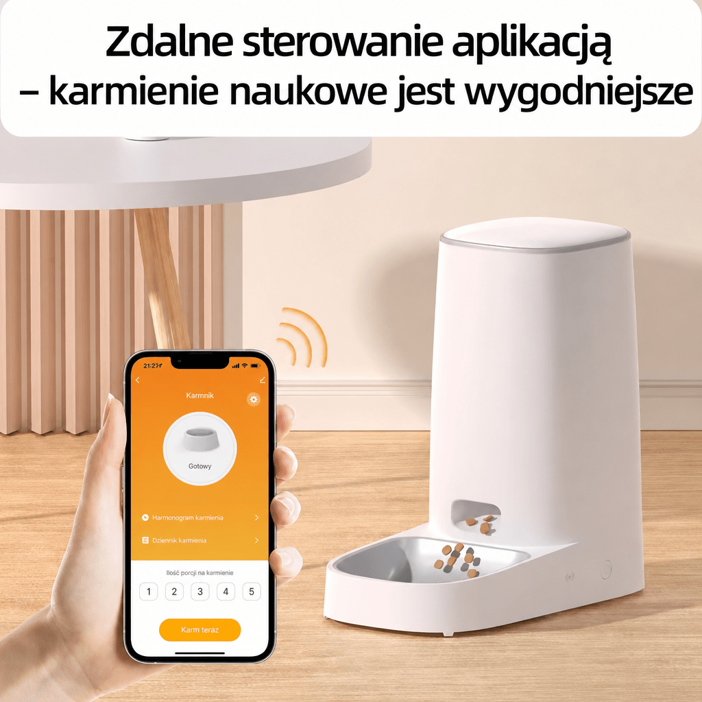 Automatyczny Karmnik Dla Kota z Aplikacją – Duża Pojemność 4 L, Monitorowanie przez WiFi