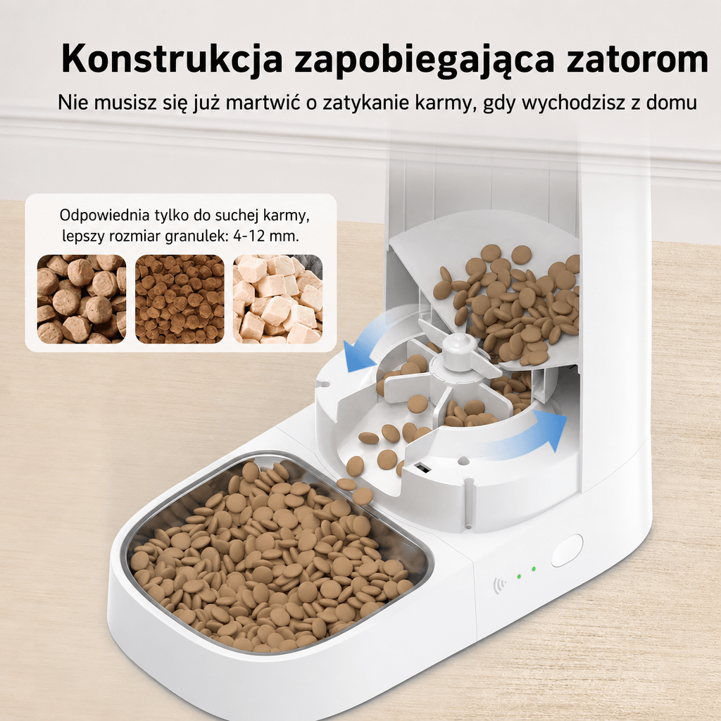 Automatyczny Karmnik Dla Kota z Aplikacją – Duża Pojemność 4 L, Monitorowanie przez WiFi