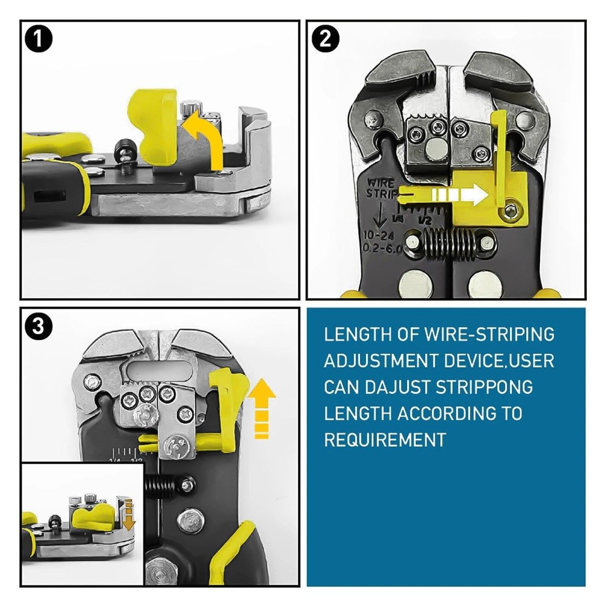 Automatyczny Ściągacz Izolacji i Obcinacz Kabli – 3 w 1, Ergonomiczny, Stal Węglowa 2