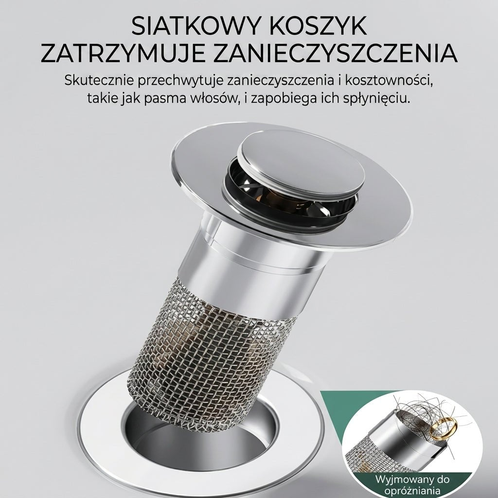Filtr Odpływowy ze Stali Nierdzewnej z Sitkiem – Łatwy w Instalacji, Pasuje do Większości Odpływów 6