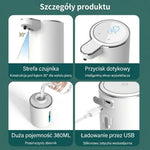Bezdotykowy Dozownik Do Mydła USB – Automatyczny, Wodoodporny, Pojemność 380 ml 9