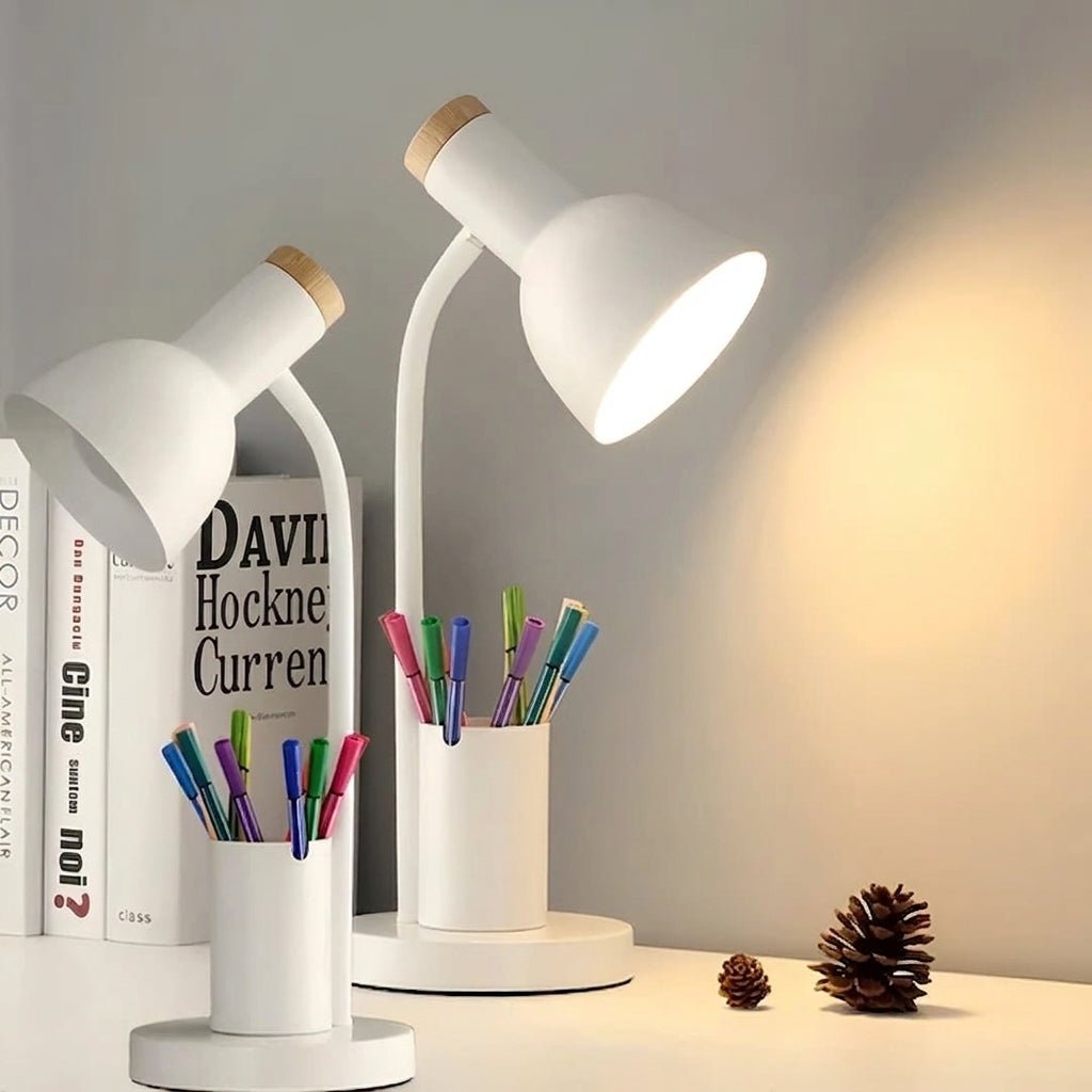 Lampa Stołowa LED Nordic z Regulacją Kąta i Uchwytami na Długopis - Lampa Stołowa do Biura i Pokoju 3