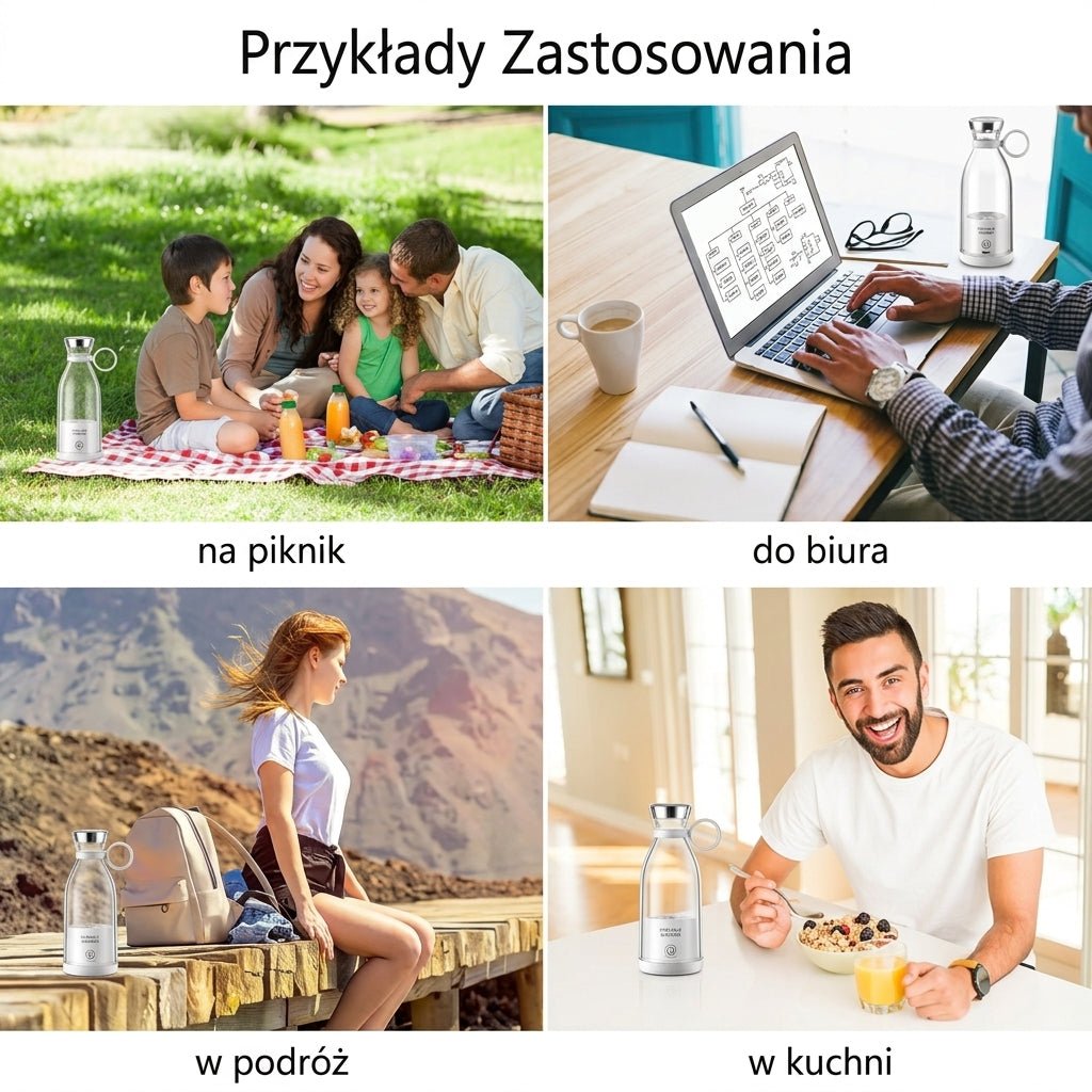 Blender Elektryczny 350 ml z Funkcją Samooczyszczania – Przenośny do Koktajli i Soków 10