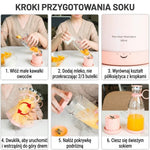 Blender Elektryczny 350 ml z Funkcją Samooczyszczania – Przenośny do Koktajli i Soków 11