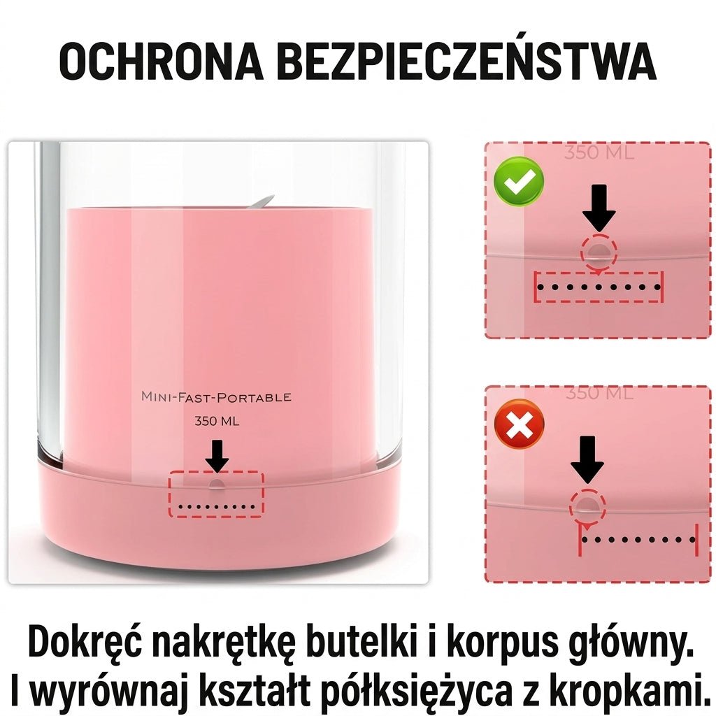Blender Elektryczny 350 ml z Funkcją Samooczyszczania – Przenośny do Koktajli i Soków 6