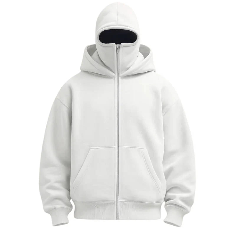 Bluza Z Kapturem i Kominiarką Unisex Na Zimę – Pełny Zamek i Ochrona Przed Wiatrem 3