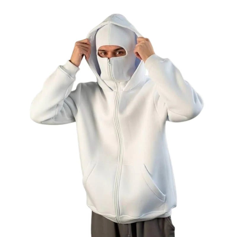 Bluza Z Kapturem i Kominiarką Unisex Na Zimę – Pełny Zamek i Ochrona Przed Wiatrem 5