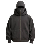 Bluza Z Kapturem i Kominiarką Unisex Na Zimę – Pełny Zamek i Ochrona Przed Wiatrem 7