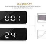 Budzik Cyfrowy LED z Lustrem – Lampka Nocna z Termometrem i Kalendarzem do Sypialni 6