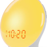 Budzik Świetlny z Symulacją Wschodu Słońca – Podwójny Alarm, Regulacja Jasności, Radio FM 0