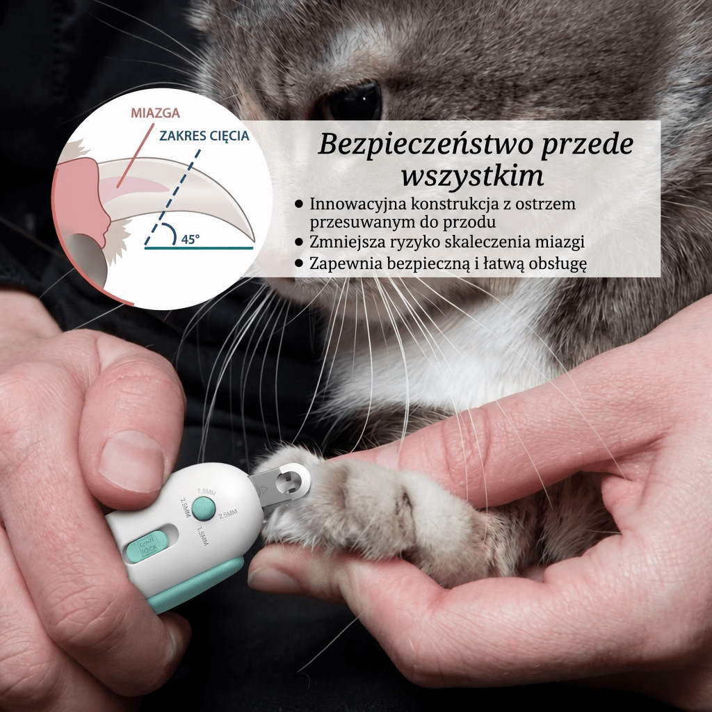 Cążki do Paznokci dla Kota – Regulowana Głębokość, Stal Nierdzewna, Bezpieczeństwo 10