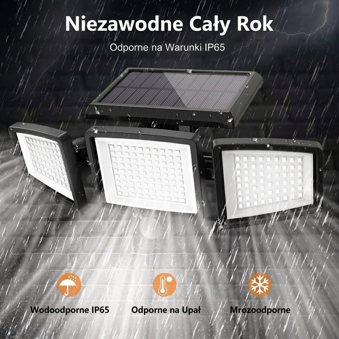 Cechy wysokiej jakości lampy solarnej z czujnikiem ruchu – 74 diody LED, wodoodporna IP65 do oświetlenia zewnętrznego