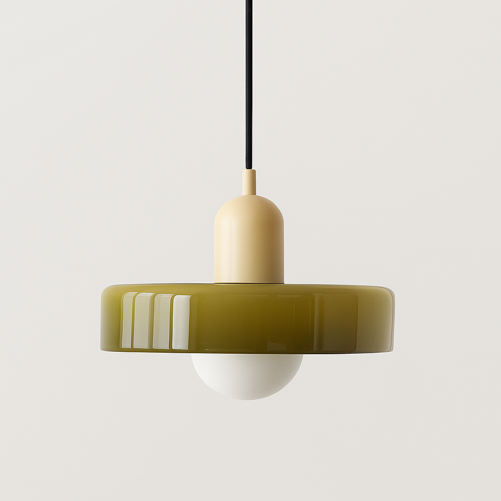 Lampa Wisząca Bauhaus z Kolorowego Szkła - Nowoczesna Lampa do Salonu i Kuchni