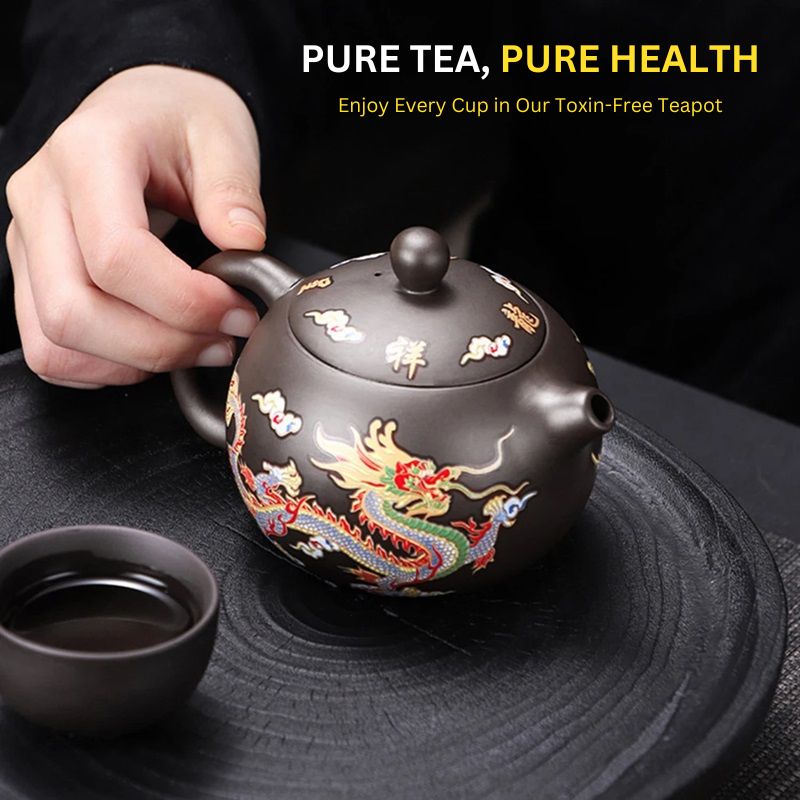 Czajniczek Do Herbaty Z Motywem Smoka I Feniksa - Zmieniający Kolor, Ceramiczny 4