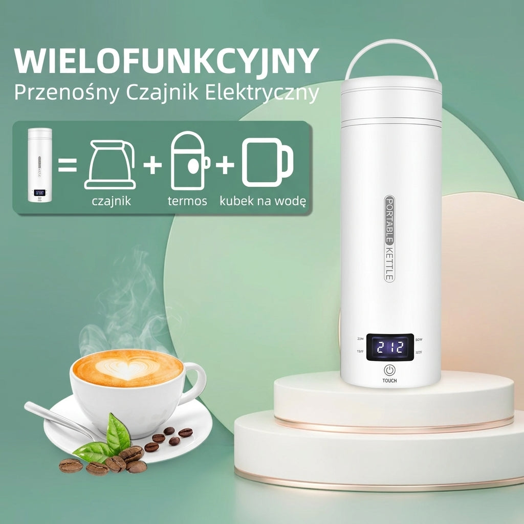 Czajnik Elektryczny z Regulacją Temperatury 450 ml – Podróżny, Bezprzewodowy ze Stali Nierdzewnej 4