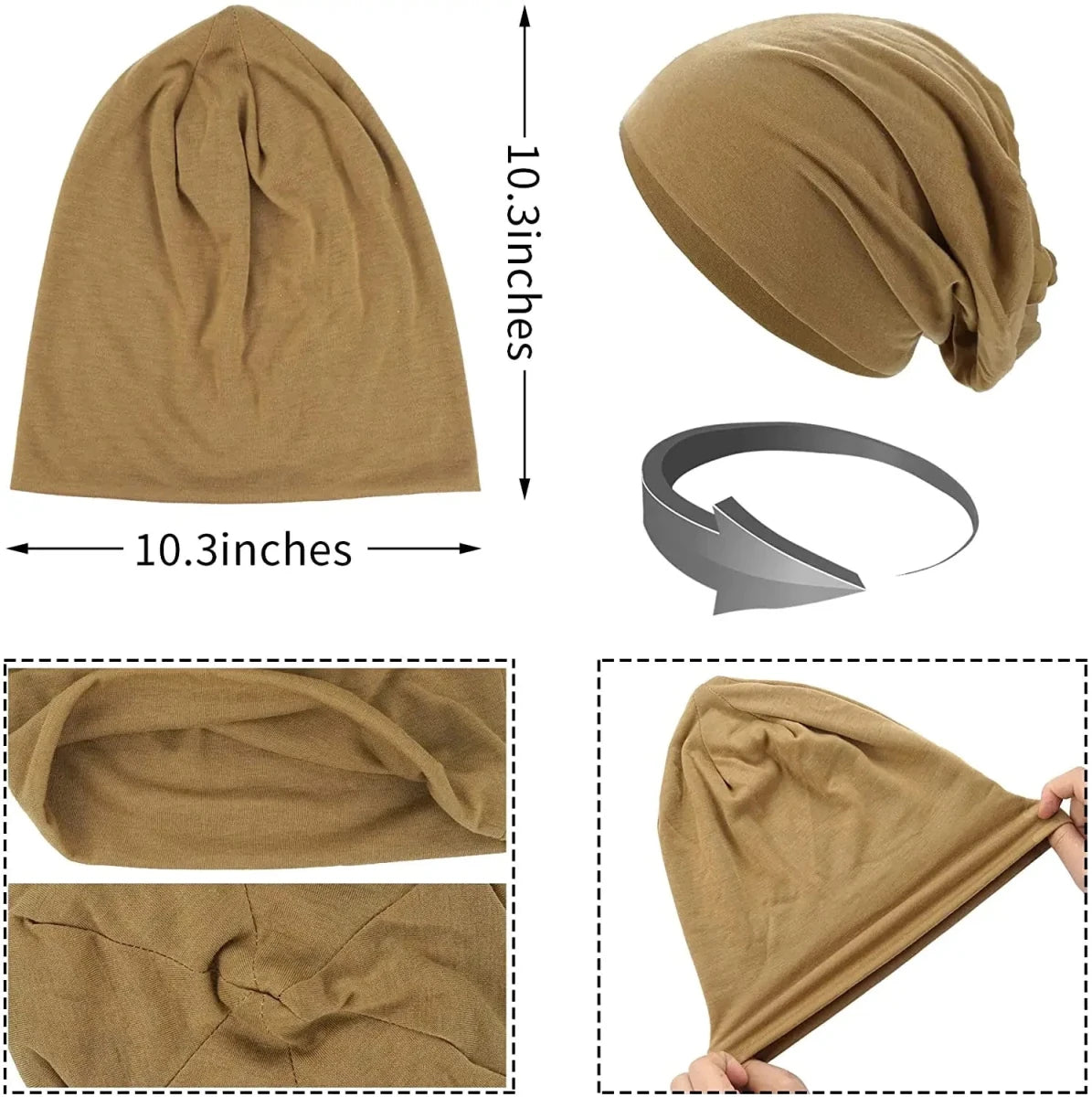 Czapka Beanie Męska Unisex z Polibawełny – Oddychająca, Luźny Krój na Cały Rok 3