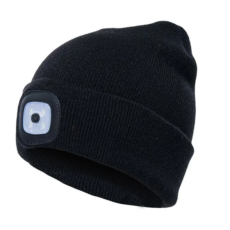 Czapka Beanie z Lampką LED – Wodoodporna, Regulowana Jasność, Idealna na Zewnątrz 0