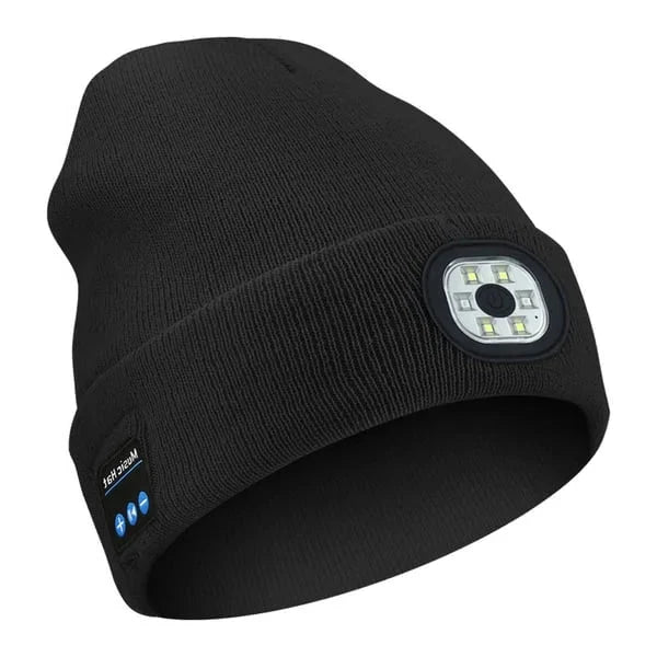 Czapka Zimowa Męska Bluetooth z Diodą LED – Ciepła, z Głośnikami do Aktywności Nocnych 0