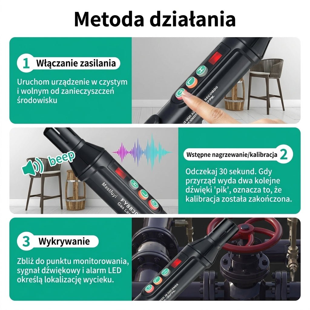 Czujnik Gazu Ziemnego z Regulacją Wykrywania – Alarm Dźwiękowy i Świetlny do Domu 8