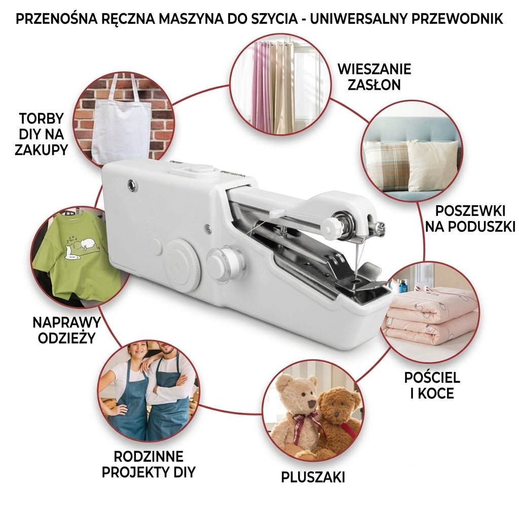 Maszyna Do Szycia Przenośna – Zasilana Baterią z Zestawem do Naprawy Odzieży 4