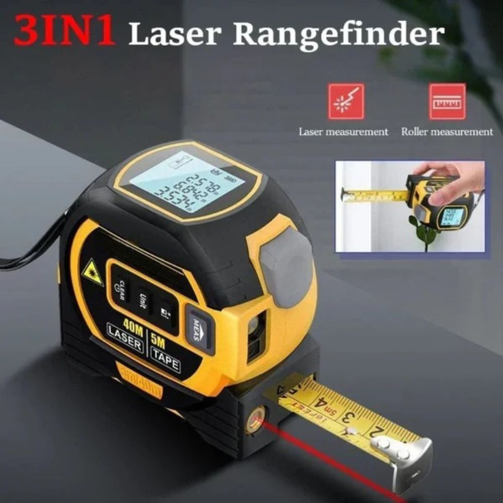 Dalmierz Laserowy 3 w 1 z Wyświetlaczem LCD – Precyzyjny Miernik do 5,4 Stopy 6