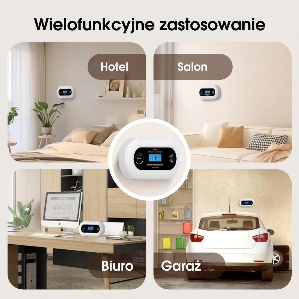 Detektor Tlenku Węgla z Wyświetlaczem LCD – Alarm 85 dB, 10 Lat Żywotności Baterii, Czujnik Czadu 2