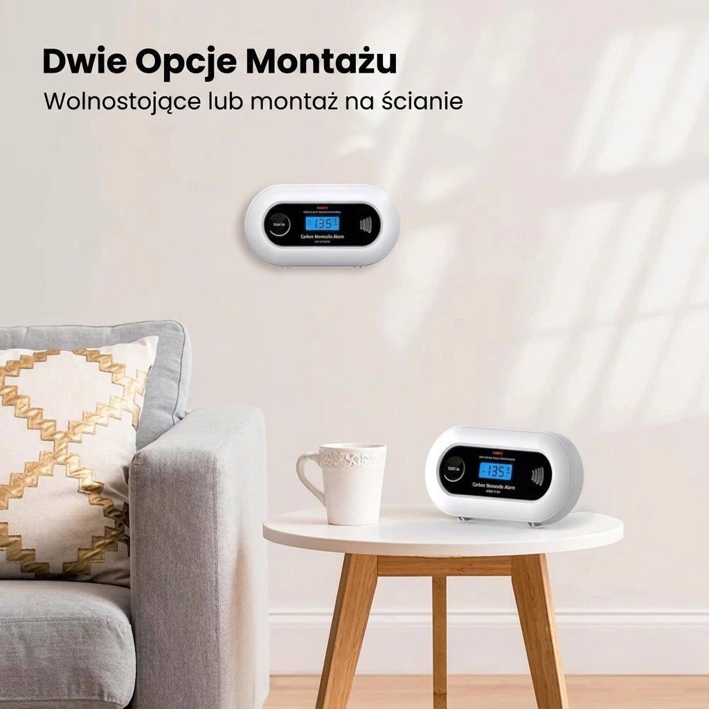 Detektor Tlenku Węgla z Wyświetlaczem LCD – Alarm 85 dB, 10 Lat Żywotności Baterii, Czujnik Czadu 5