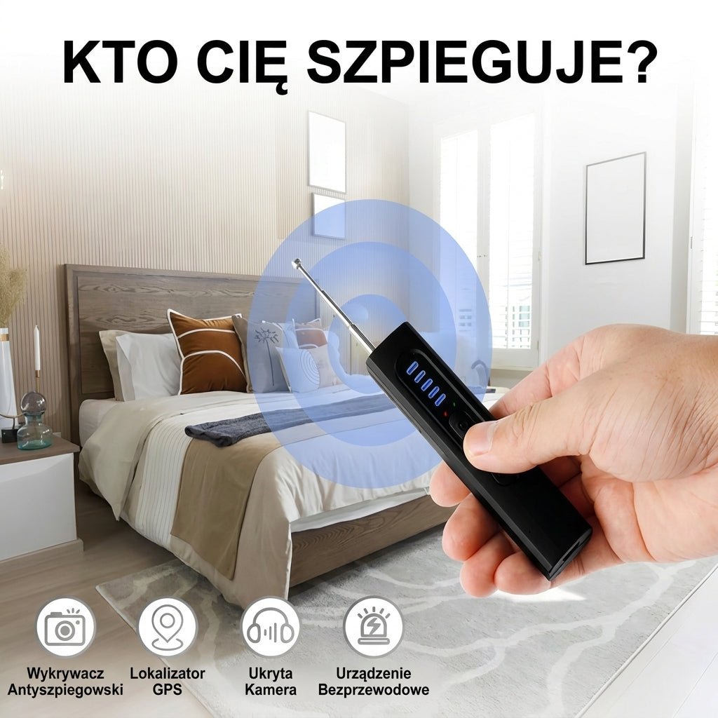 Detektor Ukrytej Kamery 4w1 z Wykrywaniem RF i GPS – Kompaktowy, Przenośny, z Latarką 10