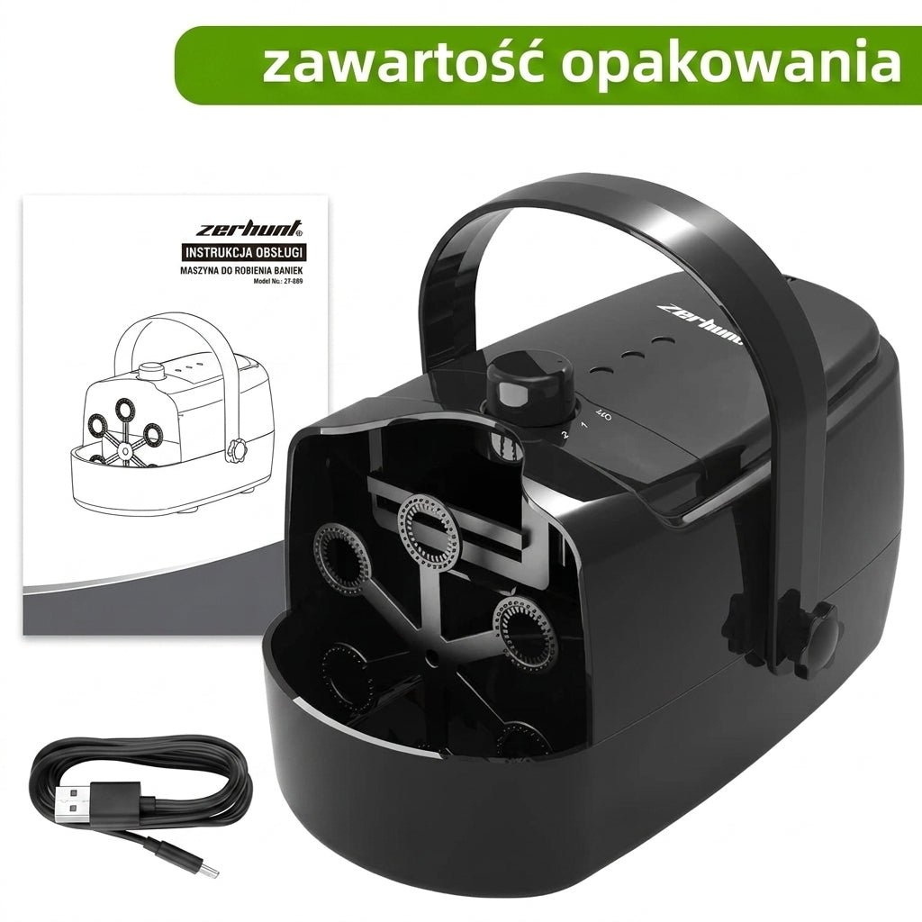 Dmuchawa Do Baniek Mydlanych z Dużym Zbiornikiem – 18 000 Baniek na Minutę, Bezpieczna dla Dzieci  3
