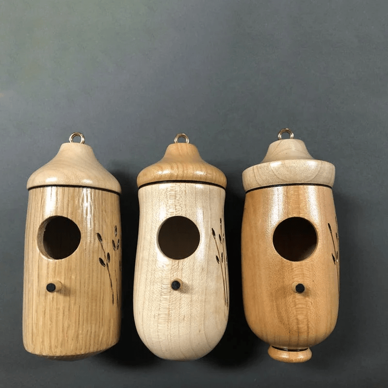 Domek dla Kolibrów z Żywicy – Ozdoba do Ogrodu, Kompaktowy Rozmiar 8x8x15 cm 5