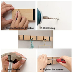 Drewniany Wieszak Na Ubrania Na Ścianę Z Ukrytymi Haczykami - Minimalistyczny Design 2