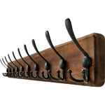 Drewniany Wieszak Ścienny z 10 Haczykami do Przedpokoju - Stylowe Przechowywanie Ubrań 2